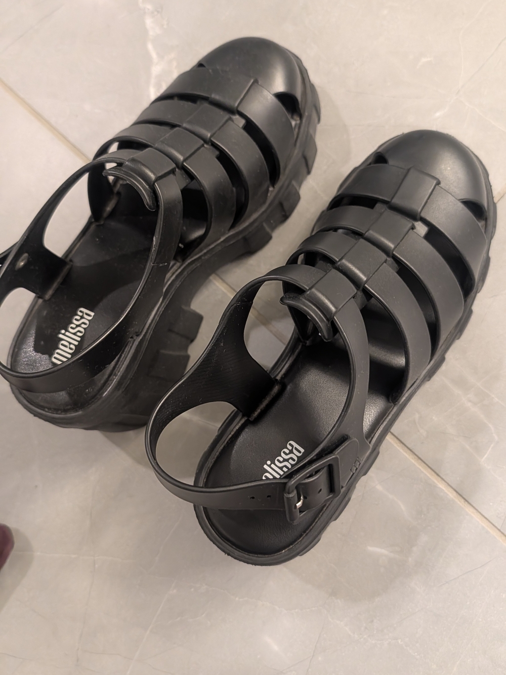 Melissa Megan Platform Fisherman Sandal - Black - Size 6